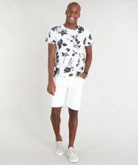 Camiseta-Masculina-Slim-Fit-Estampada-de-Folhas-Manga-Curta-Gola-Careca-Branca-9385616-Branco_3