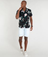 Camisa-Masculina-Relaxed-Estampada-Floral-Manga-Curta-Preta-9391762-Preto_3