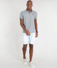 Polo-Masculina-com-Bolso-Decorativo-Manga-Curta-Cinza-Mescla-9356239-Cinza_Mescla_3