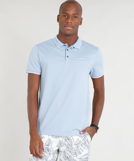 Polo-Masculina-com-Bolso-Decorativo-Manga-Curta-Azul-Claro-9356239-Azul_Claro_1