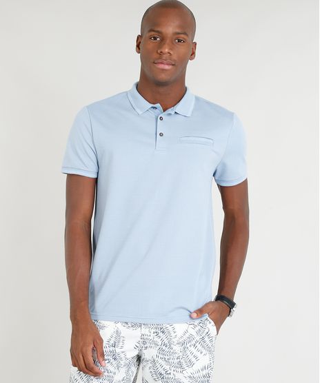Polo-Masculina-com-Bolso-Decorativo-Manga-Curta-Azul-Claro-9356239-Azul_Claro_1