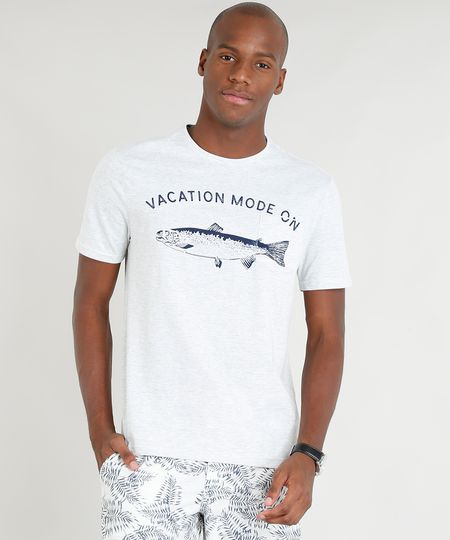 Camiseta-Masculina--Vacation--com-Bolso-Manga-Curta-Gola-Careca-Cinza-Mescla-Claro-9356240-Cinza_Mescla_Claro_1