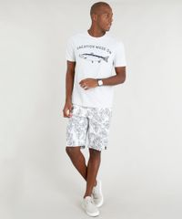 Camiseta-Masculina--Vacation--com-Bolso-Manga-Curta-Gola-Careca-Cinza-Mescla-Claro-9356240-Cinza_Mescla_Claro_3