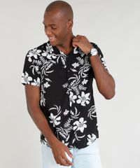 Camisa-Masculina-Relaxed-Estampada-Floral-Manga-Curta-Preta-9391761-Preto_1