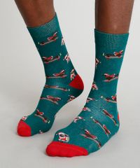 Meia-Masculina-Cano-Alto-Divertida-Estampada-Cachorros-Natalinos-Verde-9335885-Verde_2