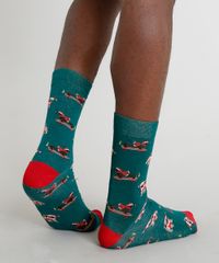 Meia-Masculina-Cano-Alto-Divertida-Estampada-Cachorros-Natalinos-Verde-9335885-Verde_3