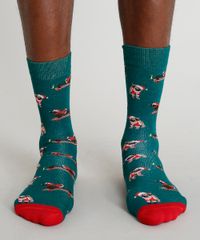 Meia-Masculina-Cano-Alto-Divertida-Estampada-Cachorros-Natalinos-Verde-9335885-Verde_4