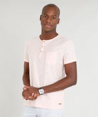 Camiseta-Masculina-com-Bolso-e-Botoes-Manga-Curta-Gola-Careca-Salmao-9356246-Salmao_1