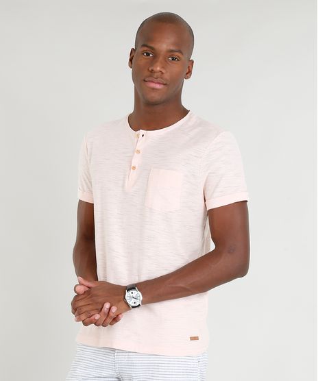 Camiseta-Masculina-com-Bolso-e-Botoes-Manga-Curta-Gola-Careca-Salmao-9356246-Salmao_1