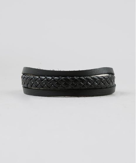 Pulseira-Masculina-Tripla-Preta-9398700-Preto_1
