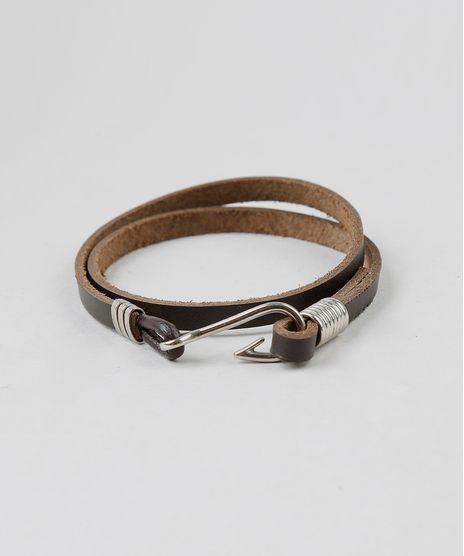 Pulseira-Masculina-com-Anzol-Marrom-9398699-Marrom_1