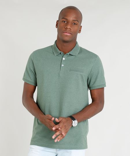 Polo-Masculina-com-Bolso-Decorativo-Manga-Curta-Verde-9209743-Verde_1