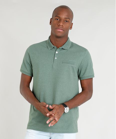 Polo-Masculina-com-Bolso-Decorativo-Manga-Curta-Verde-9209743-Verde_1