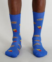 Meia-Masculina-Cano-Alto-Divertida-Estampada-Fast-Food-Azul-Royal-9335881-Azul_Royal_4
