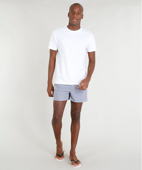 Pijama-Masculino-com-Camiseta-Manga-Curta---Samba-Cancao-Listrada-Branco-9321756-Branco_1