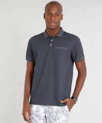 Polo-Masculina-com-Bolso-Decorativo-Manga-Curta-Cinza-Mescla-Escuro-9209743-Cinza_Mescla_Escuro_1