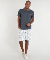 Polo-Masculina-com-Bolso-Decorativo-Manga-Curta-Cinza-Mescla-Escuro-9209743-Cinza_Mescla_Escuro_3