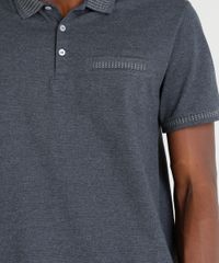Polo-Masculina-com-Bolso-Decorativo-Manga-Curta-Cinza-Mescla-Escuro-9209743-Cinza_Mescla_Escuro_4