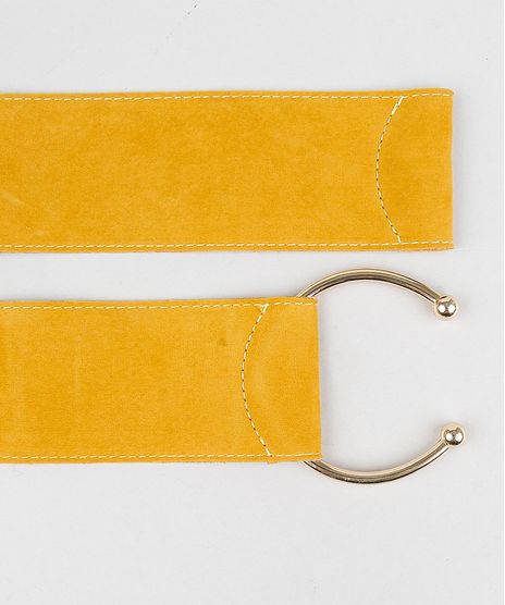 Cinto-Feminino-em-Suede-com-Elastico-Mostarda-9276483-Mostarda_1