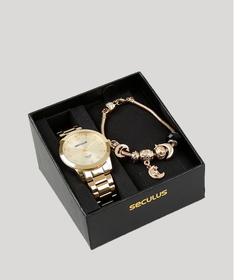 Kit-de-Relogio-Analogico-Seculus-Feminino---Pulseira---28880LPSVDA1KA-Dourado-9399750-Dourado_1