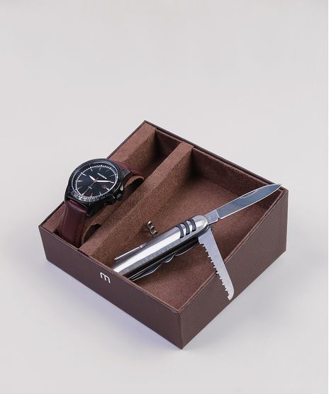 Kit-de-Relogio-Analogico-Mondaine-Masculino---Canivete---76695GPMVPH2KZ-Preto-9401865-Preto_1