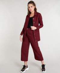Jaqueta-de-Sarja-Alongada-Feminina-Mindset-com-Bolsos-Vermelho-Escuro-9387827-Vermelho_Escuro_3