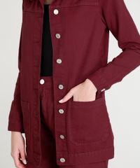 Jaqueta-de-Sarja-Alongada-Feminina-Mindset-com-Bolsos-Vermelho-Escuro-9387827-Vermelho_Escuro_4 Jaqueta-de-Sarja-Alongada-Feminina-Mindset-com-Bolsos-Vermelho-Escuro-9387827-Vermelho_Escuro_4