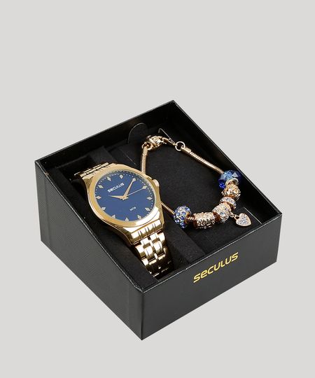 Kit-de-Relogio-Analogico-Seculus-Feminino---Pulseira---23632LPSVDS1K-Dourado-9399556-Dourado_1