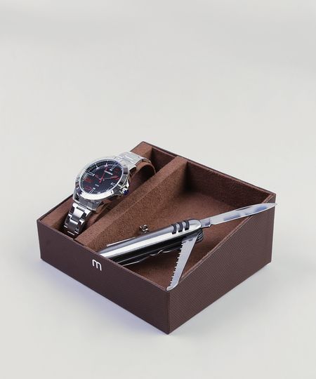 Kit-de-Relogio-Analogico-Mondaine-Masculino---Canivete---99252G0MVNE1K-Prateado-9401859-Prateado_1