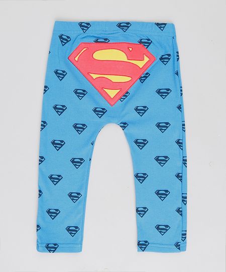 Calça Infantil Super Homem Estampada Azul Menor preço em Calça Infantil Super Homem Estampada Azul