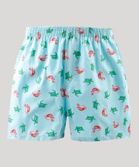 Samba-Cancao-Masculina-Estampada-de-Flamingos-e-Tartarugas-Azul-Claro-9329430-Azul_Claro_1