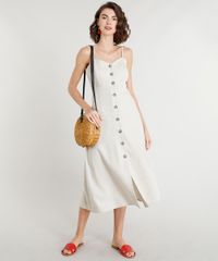 Vestido-Midi-Feminino-em-Linho-com-Botoes-Kaki-9336676-Kaki_3