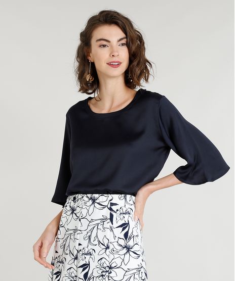 Blusa-Feminina-Acetinada-Ampla-Manga-Curta-Decote-Redondo-Azul-Marinho-9367146-Azul_Marinho_1