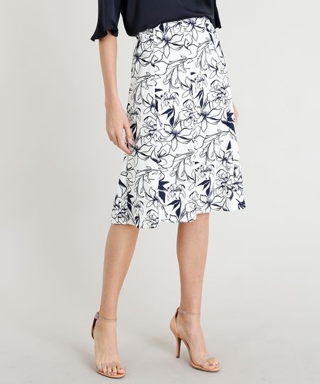 Saia-Feminina-Evase-Estampada-Floral-com-Recortes-Off-White-9378008-Off_White_1