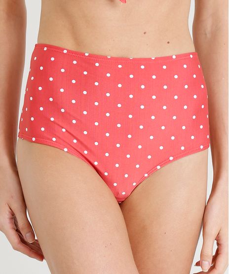 Biquini-Calcinha-Hot-Pant-Estampada-de-Poa-com-Protecao-UV50--Vermelho-9288964-Vermelho_1