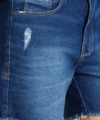 Short-Jeans-Feminino-Midi-com-Barra-Desfiada-Azul-Escuro-9365643-Azul_Escuro_4