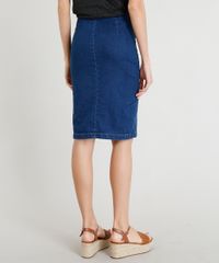 Saia-Jeans-Feminina-Lapis-com-Botoes-Azul-Escuro-9372334-Azul_Escuro_2