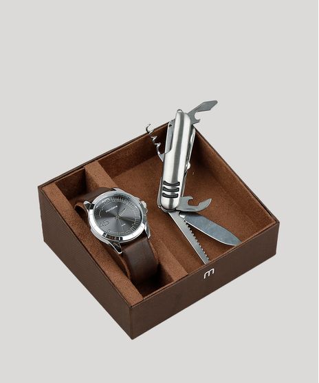 Kit-de-Relogio-Analogico-Mondaine-Masculino---Canivete---76656G0MVNH1K-Prateado-9399652-Prateado_1