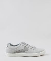Tenis-Masculino-com-Recorte-em-Lona-Cinza-Claro-9372832-Cinza_Claro_1
