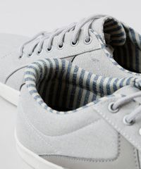 Tenis-Masculino-com-Recorte-em-Lona-Cinza-Claro-9372832-Cinza_Claro_2