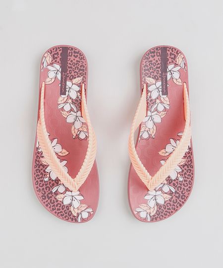 Chinelo Feminino Ipanema Estampado Floral Rosa Menor preço em Chinelo Feminino Ipanema Estampado Floral Rosa