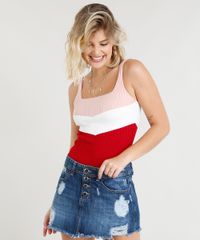 Regata-Feminina-em-Trico-Canelada-Color-Block-Vermelha-9332814-Vermelho_1