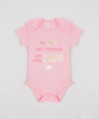 Body-Infantil--Eu-Amo-Ser-Mimada-Pela-Minha-Dinda--Manga-Curta-Decote-Redondo-Rosa-9208101-Rosa_1