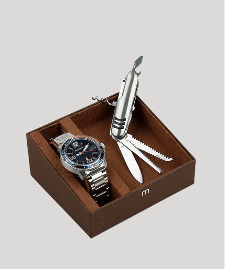 Kit-de-Relogio-Analogico-Mondaine-Masculino---Canivete---53697G0MVNS2K-Prateado-9401117-Prateado_1