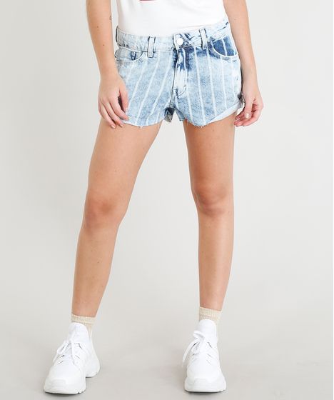 short jeans listrado