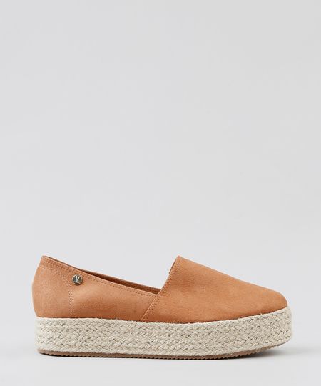 tênis flatform vizzano espadrille caramelo