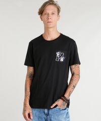 Camiseta-Masculina-com-Bolso-Estampado--M--Manga-Curta-Gola-Careca-Preta-9384920-Preto_1