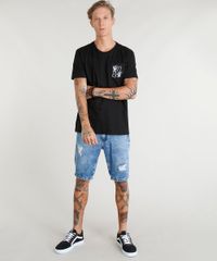 Camiseta-Masculina-com-Bolso-Estampado--M--Manga-Curta-Gola-Careca-Preta-9384920-Preto_3