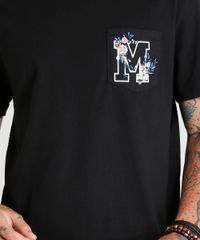 Camiseta-Masculina-com-Bolso-Estampado--M--Manga-Curta-Gola-Careca-Preta-9384920-Preto_4