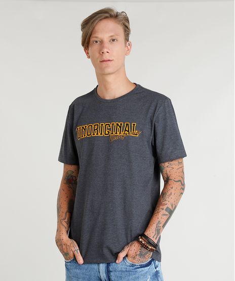 Camiseta-Masculina--Unoringinal-California--Manga-Curta-Gola-Careca-Cinza-Mescla-Escuro-9435925-Cinza_Mescla_Escuro_1